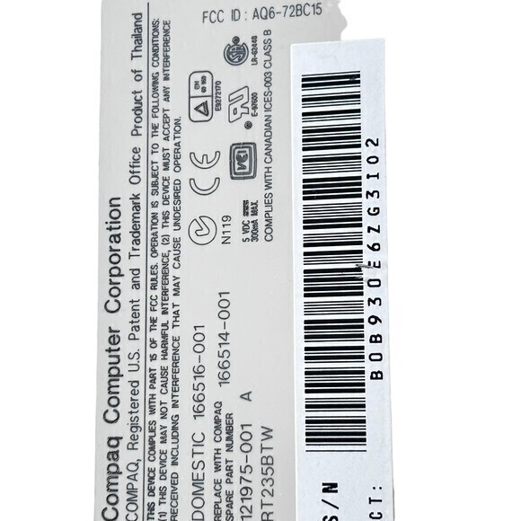 Compaq 166516-001 Wired‎ Keyboard PS/2 Vintage 121975-001 NOT tESTED - Picture 4 of 5